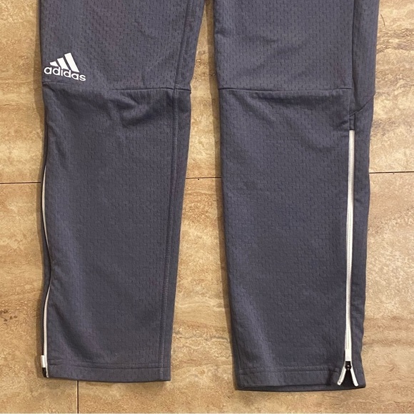 Adidas Men's Climalite Black Warm-Up Track Pants Joggers Size M Lower Side Zip - Picture 2 of 10